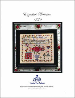 Elizeabeth Bordman 1836 Cross Stitch Pattern by Victorian Rose Needlearts - Premium Pattern, Cross Stitch from Victorian Rose Needlearts - Just $20! Shop now at Crossed Hearts Needlework & Design