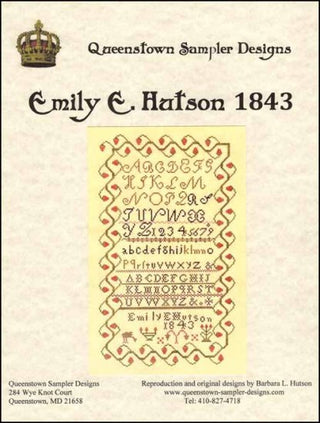 Emily E. Hutson 1843 Cross Stitch Pattern by Queenstown Sampler Designs - Premium Pattern, Cross Stitch from Queenstown Sampler Designs - Just $20! Shop now at Crossed Hearts Needlework & Design