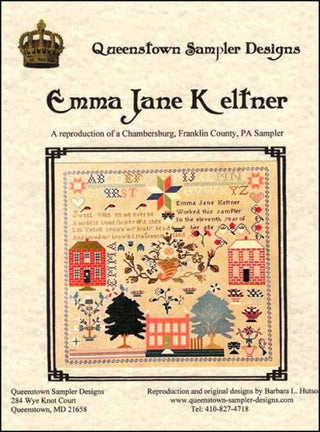 Emma Jane Keltner Cross Stitch Pattern by Queenstown Sampler Designs - Premium Pattern, Cross Stitch from Queenstown Sampler Designs - Just $34! Shop now at Crossed Hearts Needlework & Design