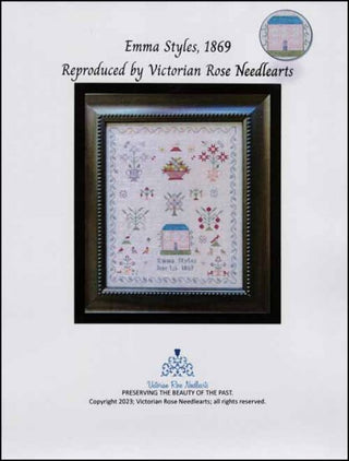 Emma Styles, 1869 Cross Stitch Pattern by Victorian Rose Needlearts - Premium Pattern, Cross Stitch from Victorian Rose Needlearts - Just $18! Shop now at Crossed Hearts Needlework & Design