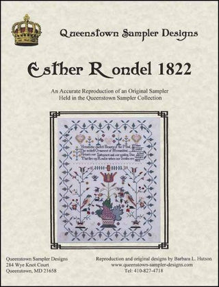 Esther Rondel 1822 Cross Stitch Pattern by Queenstown Sampler Designs - Premium Pattern, Cross Stitch from Queenstown Sampler Designs - Just $20! Shop now at Crossed Hearts Needlework & Design