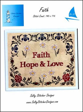 Faith Cross Stitch Pattern by Salty Stitcher Designs *NEW* - Premium Pattern, Cross Stitch from Salty Stitcher Designs - Just $12! Shop now at Crossed Hearts Needlework & Design