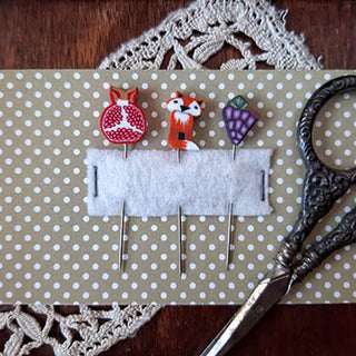 Fall Fruits Fox Pins: Small Pin Set by Puntini Puntini *NEW* - Premium Stitching Accessory from Puntini Puntini - Just $10! Shop now at Crossed Hearts Needlework & Design