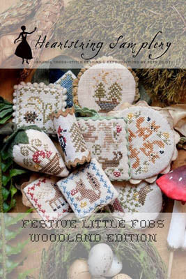 Festive Little Fobs 7: Woodland Edition Cross Stitch Pattern by Heartstring Samplery - Premium Pattern, Cross Stitch from Heartstring Samplery - Just $10! Shop now at Crossed Hearts Needlework & Design