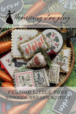 Festive Little Fobs 8: Summer Garden Edition Cross Stitch Pattern by Heartstring Samplery - Premium Pattern, Cross Stitch from Heartstring Samplery - Just $10! Shop now at Crossed Hearts Needlework & Design