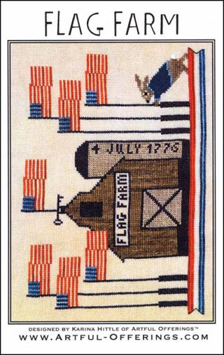 Flag Farm Cross Stitch Pattern by Artful Offerings™ - Premium Pattern, Cross Stitch from Artful Offerings™ - Just $12! Shop now at Crossed Hearts Needlework & Design