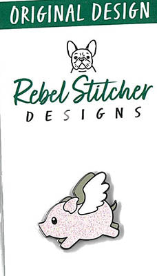 Sparkly Flying Pig Needleminder by Rebel Stitcher Designs - Premium Needle Minder from Rebel Stitcher Designs - Just $12! Shop now at Crossed Hearts Needlework & Design