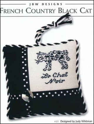 French Country Black Cat Cross Stitch Pattern by JBW Designs - Premium Pattern, Cross Stitch from JBW Designs - Just $7! Shop now at Crossed Hearts Needlework & Design