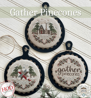 Gather Pinecones Cross Stitch Pattern by Hands On Design *NEW* - Premium Pattern, Cross Stitch from Hands On Design - Just $14! Shop now at Crossed Hearts Needlework & Design