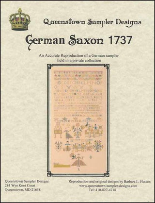 German Saxon 1737 Cross Stitch Pattern by Queenstown Sampler Designs - Premium Pattern, Cross Stitch from Queenstown Sampler Designs - Just $18! Shop now at Crossed Hearts Needlework & Design