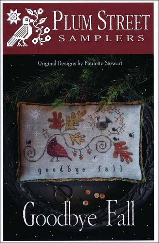 Goodbye Fall Cross Stitch Pattern by Plum Street Samplers - Premium Pattern, Cross Stitch from Plum Street Samplers - Just $10! Shop now at Crossed Hearts Needlework & Design