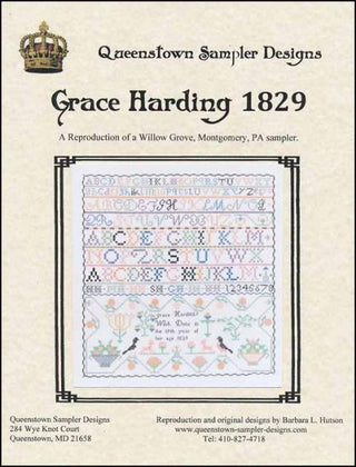 Grace Harding 1829 Cross Stitch Pattern by Queenstown Sampler Designs - Premium Pattern, Cross Stitch from Queenstown Sampler Designs - Just $24! Shop now at Crossed Hearts Needlework & Design