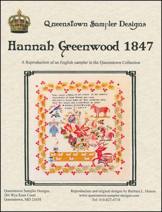 Hannah Greenwood 1847 Cross Stitch Pattern by Queenstown Sampler Designs - Premium Pattern, Cross Stitch from Queenstown Sampler Designs - Just $24! Shop now at Crossed Hearts Needlework & Design