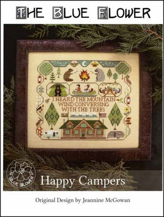 Happy Campers Cross Stitch Pattern by The Blue Flower - Premium Pattern, Cross Stitch from The Blue Flower - Just $12! Shop now at Crossed Hearts Needlework & Design