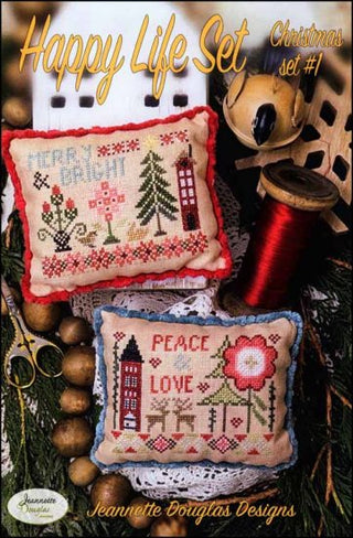 Happy Life Sets: Christmas Set 1 by Jeannette Douglas Designs *NEW* - Premium Pattern, Cross Stitch from Jeannette Douglas Designs - Just $10! Shop now at Crossed Hearts Needlework & Design