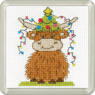 Highland Christmas Lights Coaster Needlecraft Kit by Heritage Crafts *NEW* - Premium Needlecraft Kit from Heritage Crafts - Just $21! Shop now at Crossed Hearts Needlework & Design