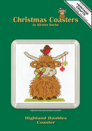 Highland Baubles Coaster Needlecraft Kit by Heritage Crafts *NEW* - Premium Needlecraft Kit from Heritage Crafts - Just $21! Shop now at Crossed Hearts Needlework & Design