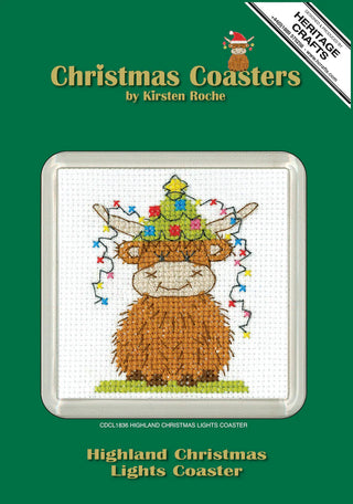 Highland Christmas Lights Coaster Needlecraft Kit by Heritage Crafts *NEW* - Premium Needlecraft Kit from Heritage Crafts - Just $21! Shop now at Crossed Hearts Needlework & Design