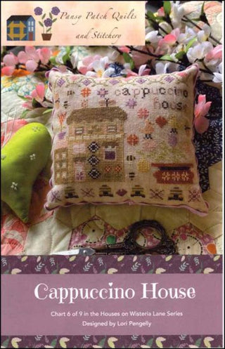 Houses on Wisteria Lane Chart 6: Cappuccino House Cross Stitch Pattern by Pansy Patch Quilts and Stitchery *NEW* - Premium Pattern, Cross Stitch from Pansy Patch Quilts and Stitchery - Just $9! Shop now at Crossed Hearts Needlework & Design