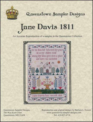 Jane Davis 1811 Cross Stitch Pattern by Queenstown Sampler Designs - Premium Pattern, Cross Stitch from Queenstown Sampler Designs - Just $20! Shop now at Crossed Hearts Needlework & Design