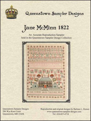 Jane McMinn 1822 Cross Stitch Pattern by Queenstown Sampler Designs - Premium Pattern, Cross Stitch from Queenstown Sampler Designs - Just $24! Shop now at Crossed Hearts Needlework & Design