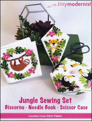 Jungle Sewing Set Cross Stitch Pattern - Premium Pattern, Cross Stitch from Tiny Modernist - Just $12! Shop now at Crossed Hearts Needlework & Design