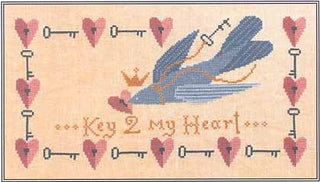 Key To My Heart Cross Stitch Pattern - Premium Pattern, Cross Stitch from Artful Offerings™ - Just $10! Shop now at Crossed Hearts Needlework & Design