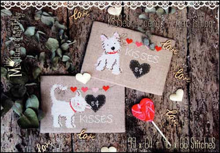 Kisses 5 Cent Cat and Dog Cross Stitch Pattern by Madame Chantilly - Premium Pattern, Cross Stitch from Madame Chantilly - Just $14.66! Shop now at Crossed Hearts Needlework & Design