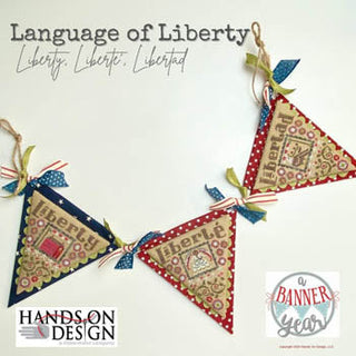 Language Of Liberty: Banner Year Series Cross Stitch Pattern by Hands On Design - Premium Pattern, Cross Stitch from Hands On Design - Just $12! Shop now at Crossed Hearts Needlework & Design