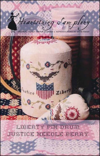 Liberty Pin Drum Justice Needle Berry Cross Stitch Pattern by Heartstring Samplery - Premium Pattern, Cross Stitch from Heartstring Samplery - Just $12! Shop now at Crossed Hearts Needlework & Design