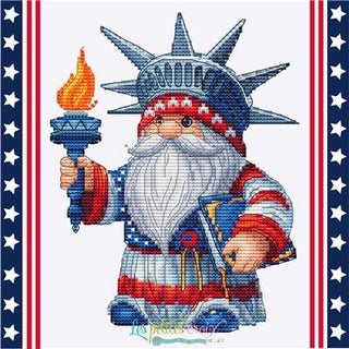 Liberty Gnome Welcome Cross Stitch Pattern by Les Petites Croix de Lucie *NEW* - Premium Pattern, Cross Stitch from Les Petites Croix de Lucie - Just $13.80! Shop now at Crossed Hearts Needlework & Design