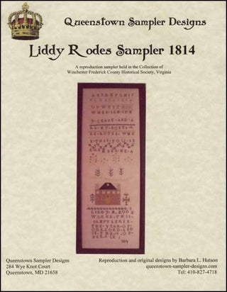 Liddy Rodes 1814 Cross Stitch Pattern by Queenstown Sampler Designs - Premium Pattern, Cross Stitch from Queenstown Sampler Designs - Just $24! Shop now at Crossed Hearts Needlework & Design