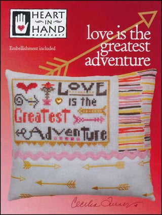 Love Is The Greatest Adventure Cross Stitch Pattern by Heart In Hand Needleart - Premium Pattern, Cross Stitch from Heart In Hand Needleart - Just $8.50! Shop now at Crossed Hearts Needlework & Design