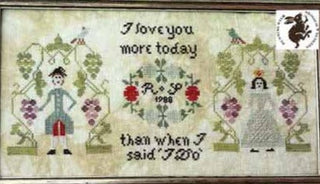 Love You More Cross Stitch Pattern by Running With Needles & Scissors - Premium Pattern, Cross Stitch from Running With Needles & Scissors - Just $12! Shop now at Crossed Hearts Needlework & Design