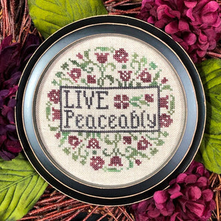 Live Peaceably Cross Stitch Pattern by My Big Toe Designs - Premium Pattern, Cross Stitch from My Big Toe Designs™ - Just $8! Shop now at Crossed Hearts Needlework & Design