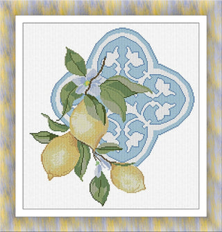 Maiolichee Limoni Cross Stitch Pattern by Alessandra Adelaide Needleworks *NEW* - Premium Pattern, Cross Stitch from Alessandra Adelaide Needleworks (AAN) - Just $17.10! Shop now at Crossed Hearts Needlework & Design