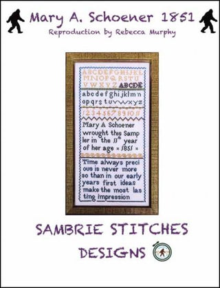 Mary A. Schoener 1851 Cross Stitch Pattern by SamBrie Stitches Designs *NEW* - Premium Pattern, Cross Stitch from SamBrie Stitches Designs - Just $12.50! Shop now at Crossed Hearts Needlework & Design