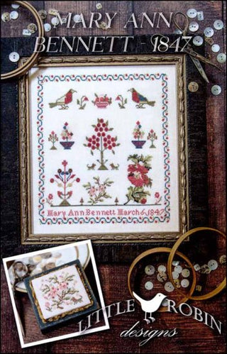 Mary Ann Bennett 1847 Cross Stitch Pattern by Little Robin Designs *NEW* - Premium Pattern, Cross Stitch from Little Robin Designs - Just $14! Shop now at Crossed Hearts Needlework & Design