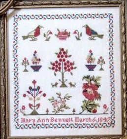 Mary Ann Bennett 1847 Cross Stitch Pattern by Little Robin Designs *NEW* - Premium Pattern, Cross Stitch from Little Robin Designs - Just $20! Shop now at Crossed Hearts Needlework & Design