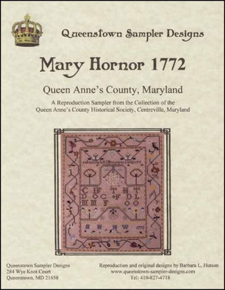 Mary Hornor 1772 Cross Stitch Pattern by Queenstown Sampler Designs - Premium Pattern, Cross Stitch from Queenstown Sampler Designs - Just $34! Shop now at Crossed Hearts Needlework & Design