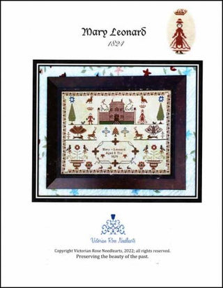 Mary Leonard 1824 Cross Stitch Pattern by Victorian Rose Needlearts - Premium Pattern, Cross Stitch from Victorian Rose Needlearts - Just $24! Shop now at Crossed Hearts Needlework & Design