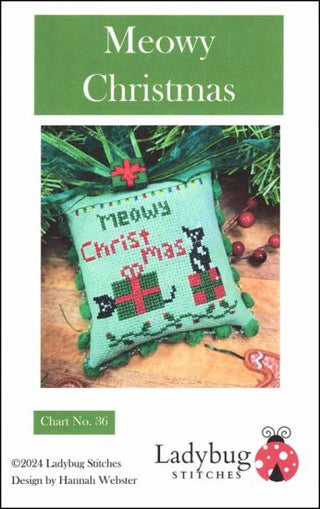 Meowy Christmas Cross Stitch Pattern by Ladybug Stitches *NEW* - Premium Pattern, Cross Stitch from Ladybug Stitches - Just $5! Shop now at Crossed Hearts Needlework & Design