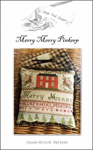 Merry Merry Pinkeep Cross Stitch Pattern by Stacy Nash Primitives *NEW* - Premium Pattern, Cross Stitch from Stacy Nash Designs - Just $12! Shop now at Crossed Hearts Needlework & Design