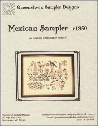 Mexican Sampler 1850 Cross Stitch Pattern by Queenstown Sampler Designs - Premium Pattern, Cross Stitch from Queenstown Sampler Designs - Just $14! Shop now at Crossed Hearts Needlework & Design