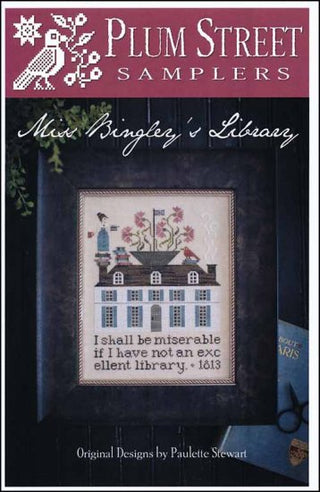 Miss Bingley's Library Cross Stitch Pattern by Plum Street Samplers - Premium Pattern, Cross Stitch from Plum Street Samplers - Just $12! Shop now at Crossed Hearts Needlework & Design