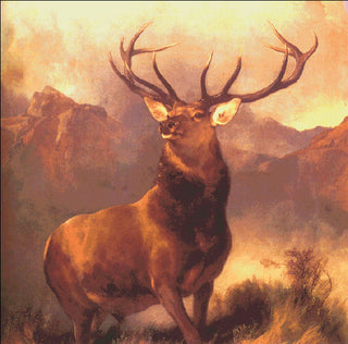 Monarch of The Glen FULL COVERAGE Cross Stitch Pattern by Heaven and Earth Designs - Premium Pattern, Cross Stitch from Heaven and Earth Designs - Just $23! Shop now at Crossed Hearts Needlework & Design