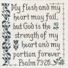 My Strength and Portion Cross Stitch Pattern by My Big Toe Designs NEW! - Premium Patterns, Cross Stitch from My Big Toe Designs™ - Just $8! Shop now at Crossed Hearts Needlework & Design