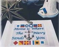 Navy Home Cross Stitch Pattern by Salty Stitcher Designs - Premium Pattern, Cross Stitch from Salty Stitcher Designs - Just $12! Shop now at Crossed Hearts Needlework & Design