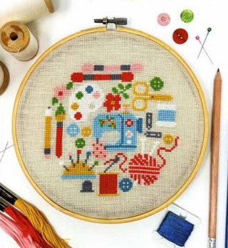 Oh Sew Crafty Cross Stitch Pattern by Tiny Modernist *NEW* - Premium Pattern, Cross Stitch from Tiny Modernist - Just $9! Shop now at Crossed Hearts Needlework & Design