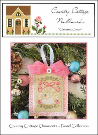 Pastel Ornament Part 10: Christmas Swan Cross Stitch Pattern by Country Cottage Needleworks *NEW* - Premium Pattern, Cross Stitch from Country Cottage Needleworks - Just $7! Shop now at Crossed Hearts Needlework & Design